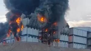 Kahramanmaraşta şantiye alanında yangın: 1 ölü, 6 yaralı