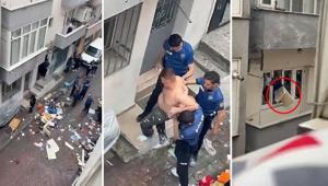 Kağıthanede şok anlar Beni evde yalnız bıraktın dedi, cinnet getirerek eşyaları balkondan fırlattı