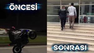 Sosyal medyada paylaşınca yakayı ele verdi Tek teker şovunun faturası ağır oldu