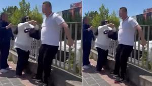 Sokak ortasındaki kadına şiddete kadın müdahalesi anbean kamerada