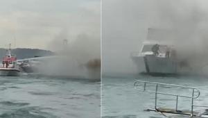 İstanbul Bebek sahili açıklarında teknede korkutan yangın