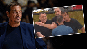 Panathinaikosta Ergin Ataman çılgına döndü Sahaya girdi
