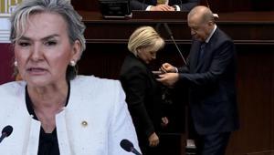 CHP’den istifa eden Nimet Özdemir AK Parti’de Rozetini Cumhurbaşkanı Erdoğan taktı