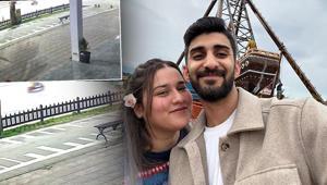Nişanlı çiftin can verdiği feci kaza kamerada