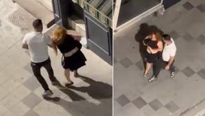 Zorla götürmeye çalıştı Genç kadının yardım çığlığı kamerada