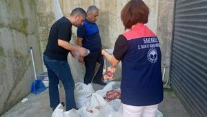 Sakaryada ele geçirilen 5,5 ton etiketsiz et ürünü imha edildi