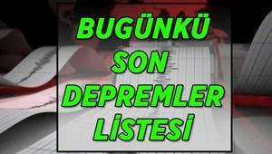 SON DEPREMLER LİSTESİ | En son nerede kaç şiddetinde deprem oldu Kandilli Rasathanesi/AFAD son depremler listesi...