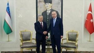 Cumhurbaşkanı Erdoğan, Özbekistan Cumhurbaşkanı Mirziyoyev ile görüştü