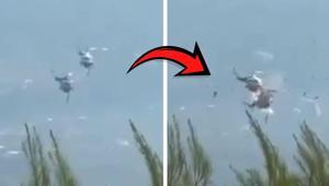 Yunanistanda iki itfaiye helikopteri havada çarpıştı Korkunç görüntüler
