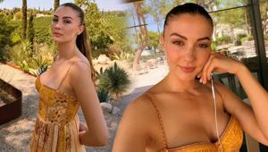 Burcu Özberkin pozlarına beğeni yağdı Fit haliyle dikkat çekti