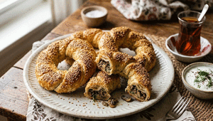 Kıymalı Mantarlı Simit Börek Tarifi