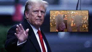 Herkes aynı soruyu soruyor ABD Başkanı Trumpın son görüntüsü kafaları karıştırdı: Arkasındaki gizemli çıkıntı ne
