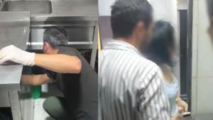 Fuhuş operasyonda şaşırtan görüntü Kadın, mutfak tezgahının altından çıktı