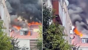Bayrampaşada çatı katı yangını Bölgeye çok sayıda ekip sevk edildi