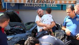 Ümraniye’de korkutan kaza Motokuryenin çocuğa yaptığı hareket herkesi duygulandırdı