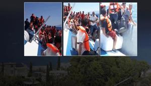 Girnede dehşet anları Alabora olan gemiden görüntüler: Batıyoruz, her şey gitti