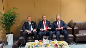 Cumhurbaşkanı Erdoğan, Aliyev ve Mirziyoyev ile bir araya geldi