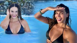 Ebru Şahin İzlanda tatilinden peş peşe paylaştı Havuz pozları olay oldu