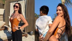 Tatil tam gaz Fahriye Evcen güzelliğiyle büyüledi