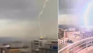 Şırnak’ta 8 katlı binaya yıldırım isabet etti