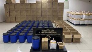 Mersinde operasyon: Depoda 1 ton 250 kilogram sentetik uyuşturucu ham maddesi bulundu