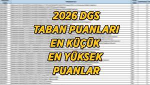 2026 DGS TABAN PUANLARI VE SIRALAMALAR DGS 2026 en küçük ve en yüksek puanlar