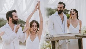 Hira Koyuncuoğlu ve Baran Sulhan evlendi İşte düğünden ilk kareler