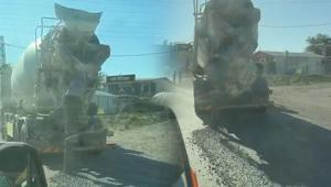 Beton mikseri yola beton dökerek ilerlemişti Sahibine ceza yağdı