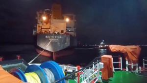 Çanakkale Boğazında arızalanan Baltic Star isimli tanker güvenli bölgeye demirletildi