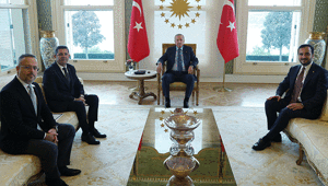 Cumhurbaşkanı Çekmeköy Belediye Başkanı Orhan Çerkezi kabul etti.