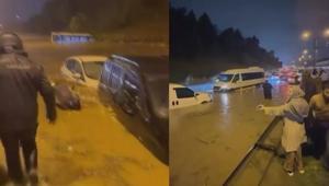 Şile Yolunda araçlar mahsur kaldı Nevzat Demir Tesislerinin önü kilitlendi