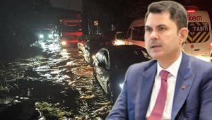 Bakan Kurumdan İstanbuldaki sağanaktan olumsuz etkilenenlere geçmiş olsun mesajı: Afeti sahada takip ediyoruz