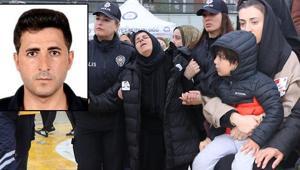 Şehit polise acı veda Eşi ve annesi tabuta sarılarak gözyaşlarına boğuldu