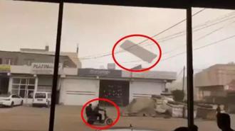 Fırtınada uçan levha tellere çarpıp yön değiştirdi! Motosikletteki 2 kişi ölümden döndü