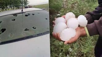 Kentte devasa büyüklükte dolu: Tavşan ve kuşlar telef oldu, ekili araziler zarar gördü