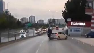 Kaza anı kask kamerasına saniye saniye yansıdı