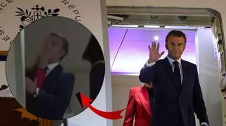 Macron'un uçağından şok görüntü! Eşinden tokat mı yedi? Elysee Sarayı'ndan açıklama