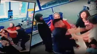 Markette sıra kavgası! 3 kişiyi darbetti: O anlar anbean kaydedildi