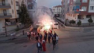Ankara’da kız isteme olayında ortalık karıştı: Konvoyun üzerine havai fişekler düştü