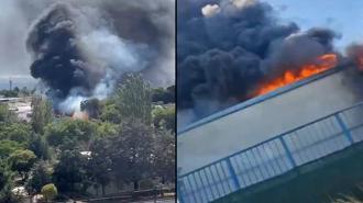 Pendik'te İSKİ'ye ait arıtma tesisinde yangın