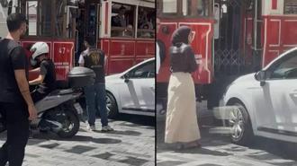 İstiklal'de fren yerine gaza basan sürücü tramvaya çarptı