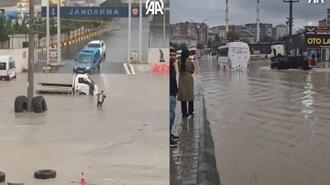 Tekirdağ'da gök gürültülü sağanak etkili oldu