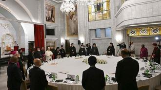 Papa 14. Leo, Mor Ephrem Süryani Ortodoks Kilisesi’nde Yerel Kiliselerin Liderleri ve Hıristiyan Toplulukları ile toplantıya katıldı