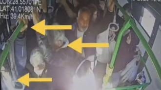 Büyükçekmece'de otobüste yankesicilik kamerada