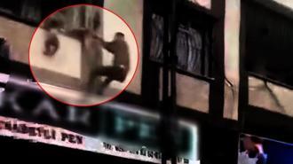 Balkon demirlerinde asılı kalan çocuğu vatandaş böyle kurtardı! İşte yüreklerin ağıza geldiği anlar