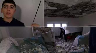 Saniyelerle hayatta kaldılar! Esenler'de bir dairenin tavanı çöktü