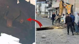 Manisa'da çöken yolda şoke eden gelişme! İnsan kafatası ve kemikler bulundu