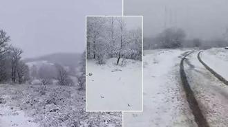 Çanakkale'nin yüksek kesimlerinde kar yağışı