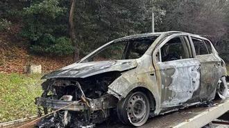 FSM Köprüsü girişinde alevler yükseldi! Otomobil küle döndü, trafik kilitlendi