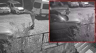 Başakşehir’de park halindeki cipe levye ile saldırdı, telefonla kaydetti